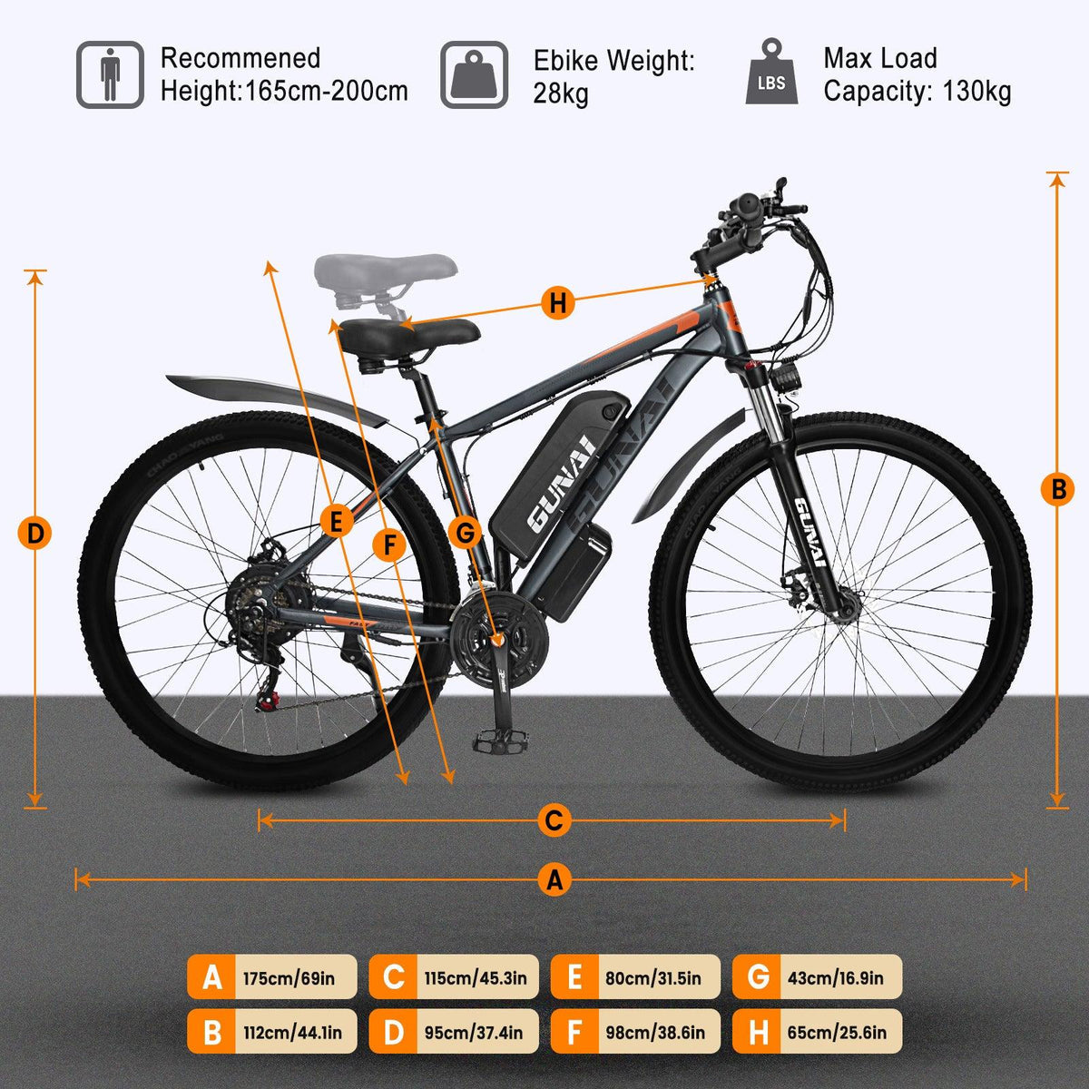 GUNAI GN29 750W 29Inch Electric Mountain Bike GUNAI GN29 750W 29Inch Electric Mountain Bike